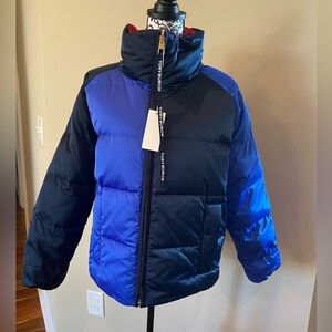 Tory Burch Reversible Blue/Red Puffer Jacket